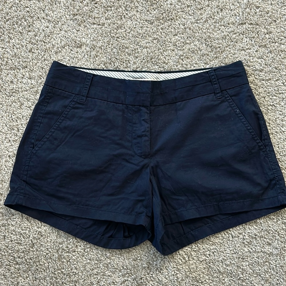 Size 0 J Crew Chino 100% cotton navy shorts